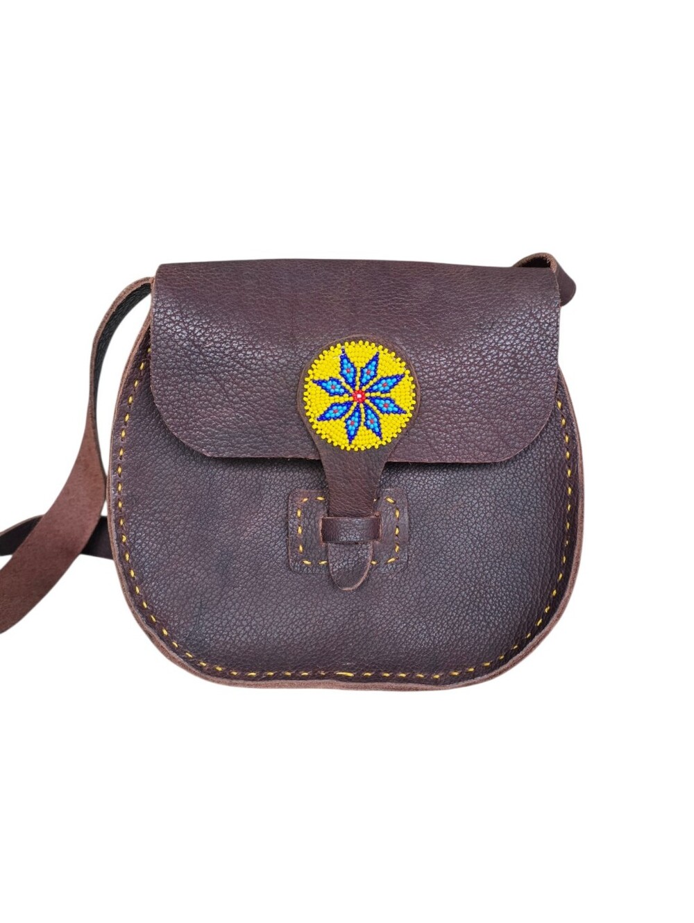 Handcrafted Bison Leather Crossbody Bag – Artisan One of a Kind